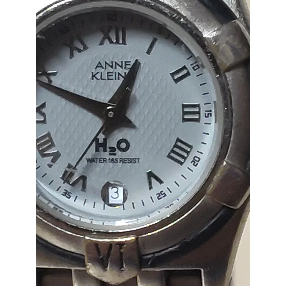 Anne Klein 2 H20 Stainless Steel Watch w/ Day of the Week Grey Roman Number Dial
